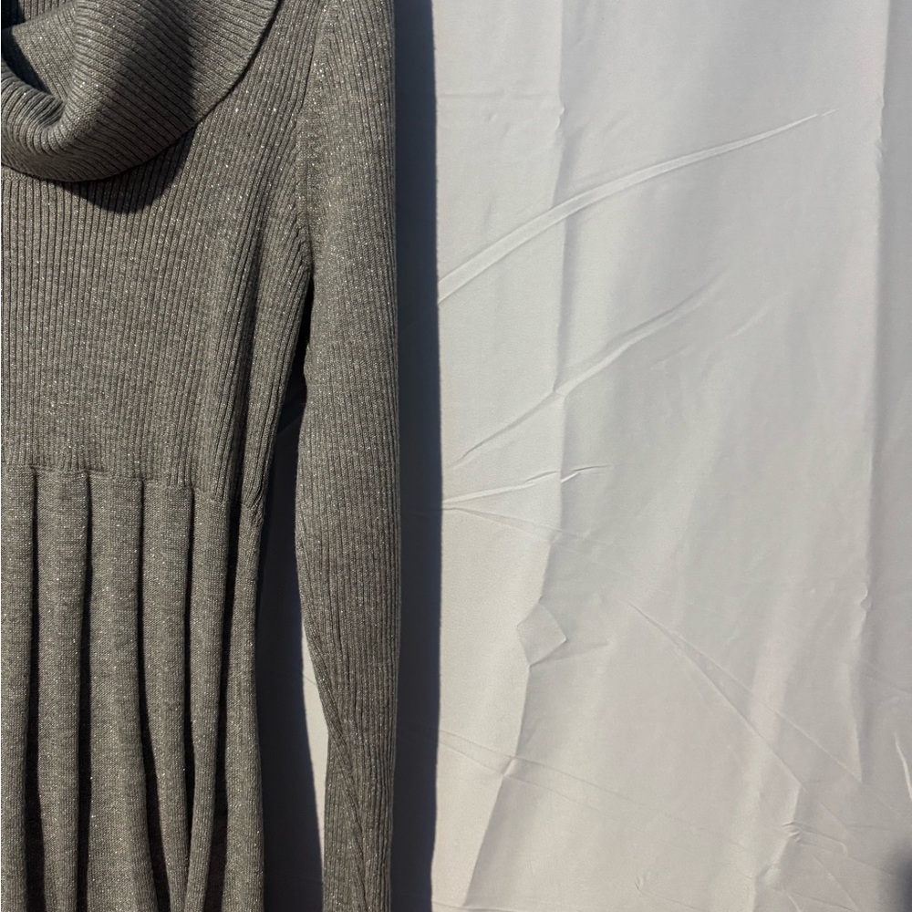 Calvin Klein Silver Knit long Sleeve Turtleneck Sweater Dress Size XL - Picture 4 of 6